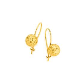 9ct-Gold-8mm-Diamond-cut-Euroball-Earrings on sale