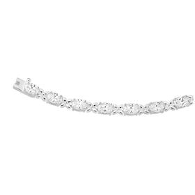 Silver-Oval-Cubic-Zirconia-Flower-Kiss-Bracelet on sale