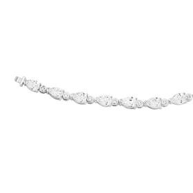 Silver-Pear-Cubic-Zirconia-Fancy-Bracelet on sale