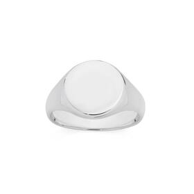 Silver-Plain-Round-Top-Signet-Ring on sale