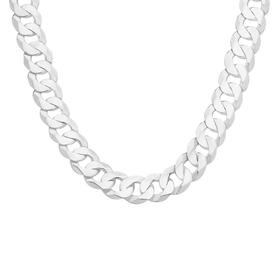 Silver-55cm-Solid-Bevelled-Curb-Chain on sale