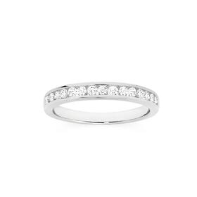 9ct+White+Gold+Diamond+Anniversary+Band