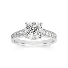 9ct-White-Gold-Diamond-Cluster-Ring on sale