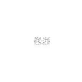 9ct-White-Gold-Diamond-Four-Claw-Stud-Earrings on sale