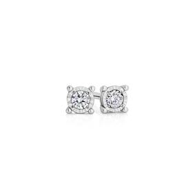 9ct-White-Gold-Miracle-Stud-Earrings on sale