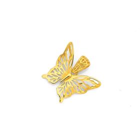 9ct+Gold+Lace+Cutout+Butterfly+Pendant
