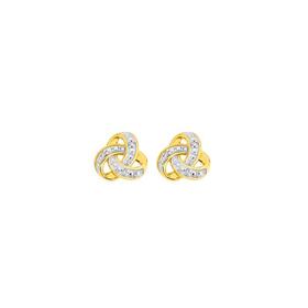 9ct-Gold-Diamond-Celtic-Knot-Stud-Earrings on sale