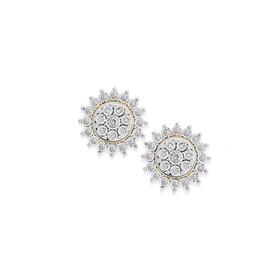 9ct+Gold+Diamond+Stud+Earrings