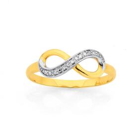 9ct-Gold-Diamond-Infinity-Ring on sale