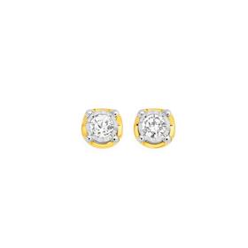 9ct-Gold-Diamond-Stud-Earrings on sale