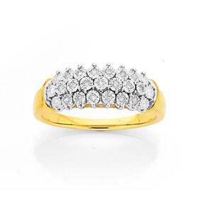 9ct-Gold-Diamond-Three-Row-Dress-Band on sale