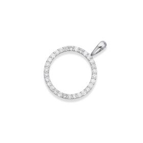 9ct-White-Gold-Diamond-Circle-Pendant on sale