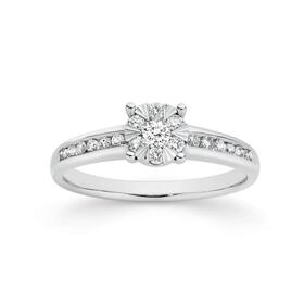 9ct-White-Gold-Diamond-Cluster-Ring on sale