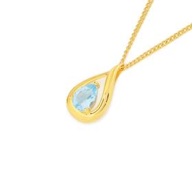 9ct-Gold-Blue-Topaz-Pear-Slider-Pendant on sale