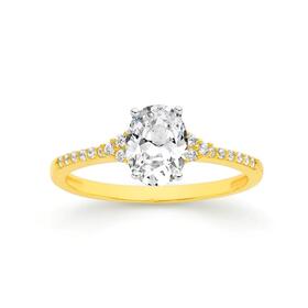 9ct-Gold-Cubic-Zirconia-Ring on sale