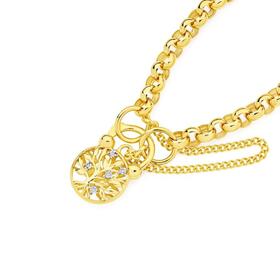 9ct-Gold-19cm-Solid-Belcher-Diamond-Padlock-Bracelet on sale
