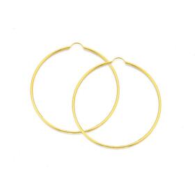 9ct+Gold+1.5x50mm+Polished+Hoop+Earrings