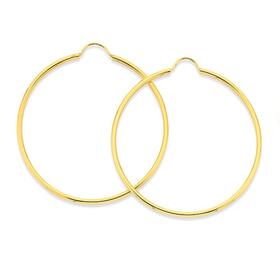 9ct-Gold-15x40mm-Polished-Hoop-Earrings on sale