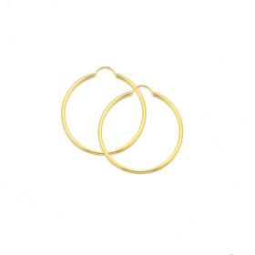 9ct+Gold+1.5x30mm+Polished+Hoop+Earrings