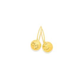 9ct+Gold+7mm+Diamond-Cut+Flat+Euroball+Earrings