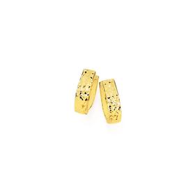 9ct-Gold-Diamond-Cut-Huggie-Earrings on sale