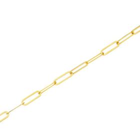 9ct+Gold+19cm+Flat+Paperclip+Bracelet