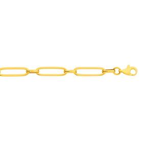 9ct-Gold-19cm-Hollow-Fancy-Figaro-Paper-Clip-Bracelet on sale