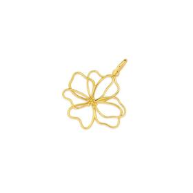 9ct+Gold++Open+Flower+Pendant