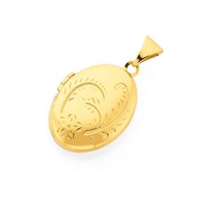 9ct-Gold-17mm-Floral-Oval-Locket on sale