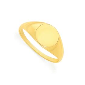 9ct+Gold+Round+Signet+Ring