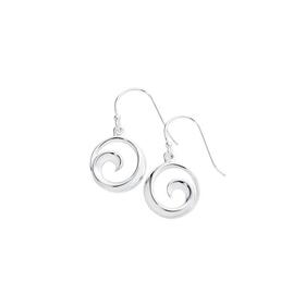 Silver-Open-Swirl-Hook-Drop-Earrings on sale