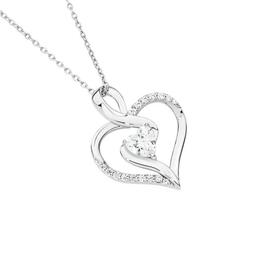 Silver+CZ+Twist+Heart+Pendant