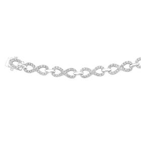 Silver-CZ-18cm-Infinity-Link-Bracelet on sale