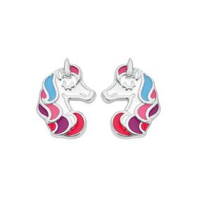 Sterling-Silver-Enamel-Multi-colour-Unicorn-Head on sale