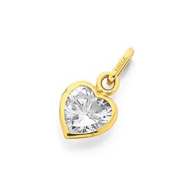 9ct-Gold-CZ-Heart-Pendant on sale