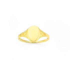 9ct-Gold-Oval-Kids-Signet-Ring on sale