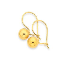 9ct-Gold-6mm-Euroball-Earrings on sale