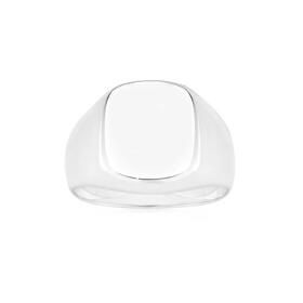 Silver-Plain-Tonneau-Signet-Gents-Ring on sale