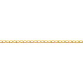 9ct+Gold+40cm+Fine+Diamond-Cut+Open+Oval+Curb+Chain