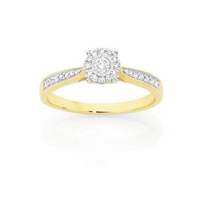9ct-Gold-Diamond-Engagement-Ring on sale