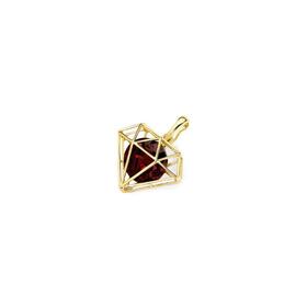 9ct-Gold-Created-Ruby-Geo-Shape-Pendant on sale