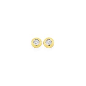 9ct-Gold-Diamond-Bezel-Stud-Earrings on sale