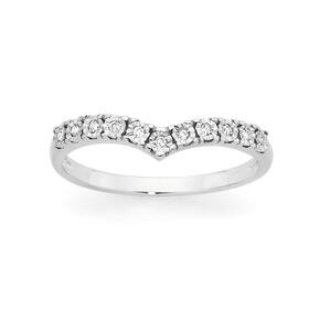 9ct-White-Gold-Diamond-V-Shape-Band on sale