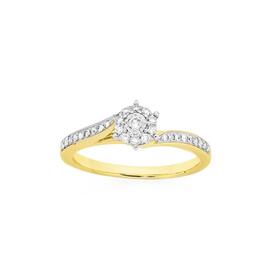 9ct-Gold-Diamond-Swirl-Engagement-Ring on sale