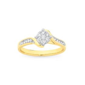 9ct-Gold-Diamond-Swirl-Ring on sale