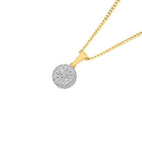 9ct-Gold-Diamond-Round-Cluster-Pendant on sale