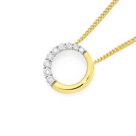 9ct-Two-Tone-Gold-Diamond-Open-Circle-Pendant on sale
