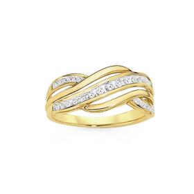 9ct-Gold-Diamond-Swirl-Ring on sale