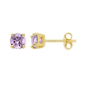 9ct-Gold-4mm-Amethyst-Round-Brilliant-Cut-Stud-Earrings on sale