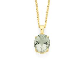 9ct-Green-Amethyst-Oval-Pendant on sale